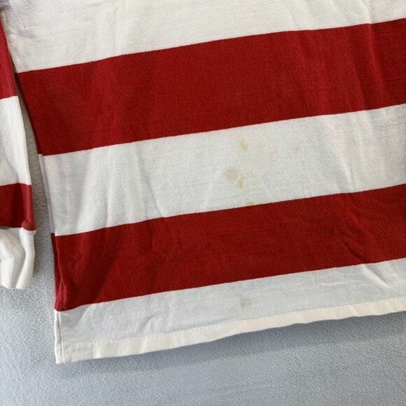 Vintage Lands End Rugby Shirt Men's XL Tall XLT Red White Blue USA Made Flag 90s - Picture 2 of 16